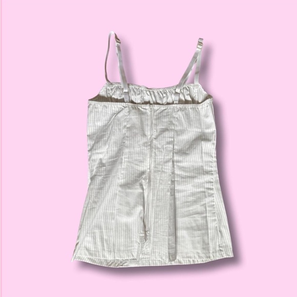 vintage white pinstripe milkmaid top🖤 - Picture 4 of 4